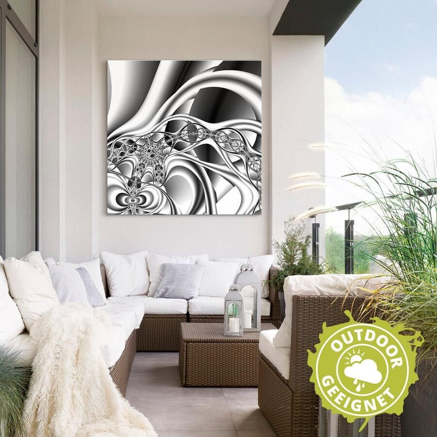 Artland Artprint Zilverkleurkleurige ketting als artprint van aluminium artprint op linnen muursticker verschillende maten - Foto 2