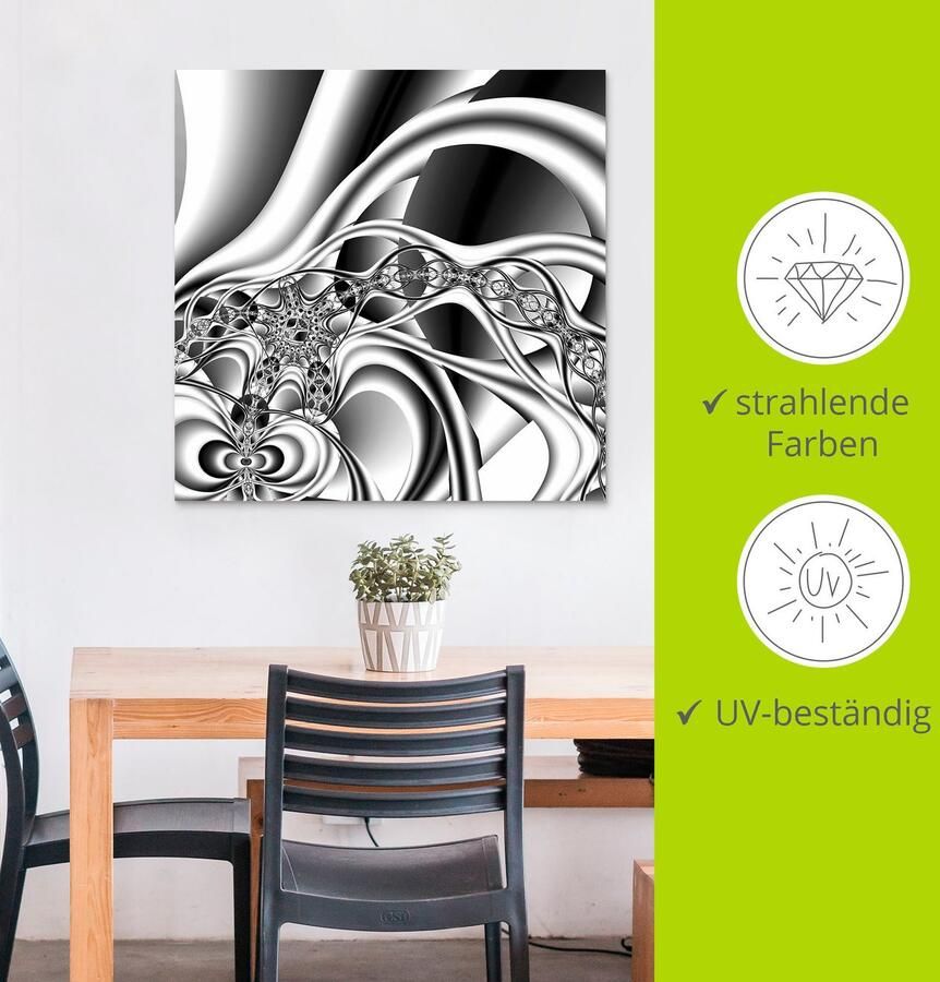 Artland Artprint Zilverkleurkleurige ketting als artprint van aluminium artprint op linnen muursticker verschillende maten - Foto 4