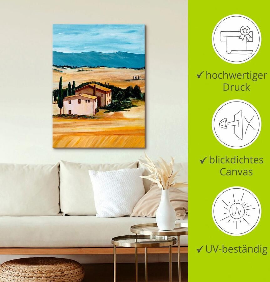 Artland Artprint Zomer in de Toscane als artprint op linnen in verschillende maten - Foto 3