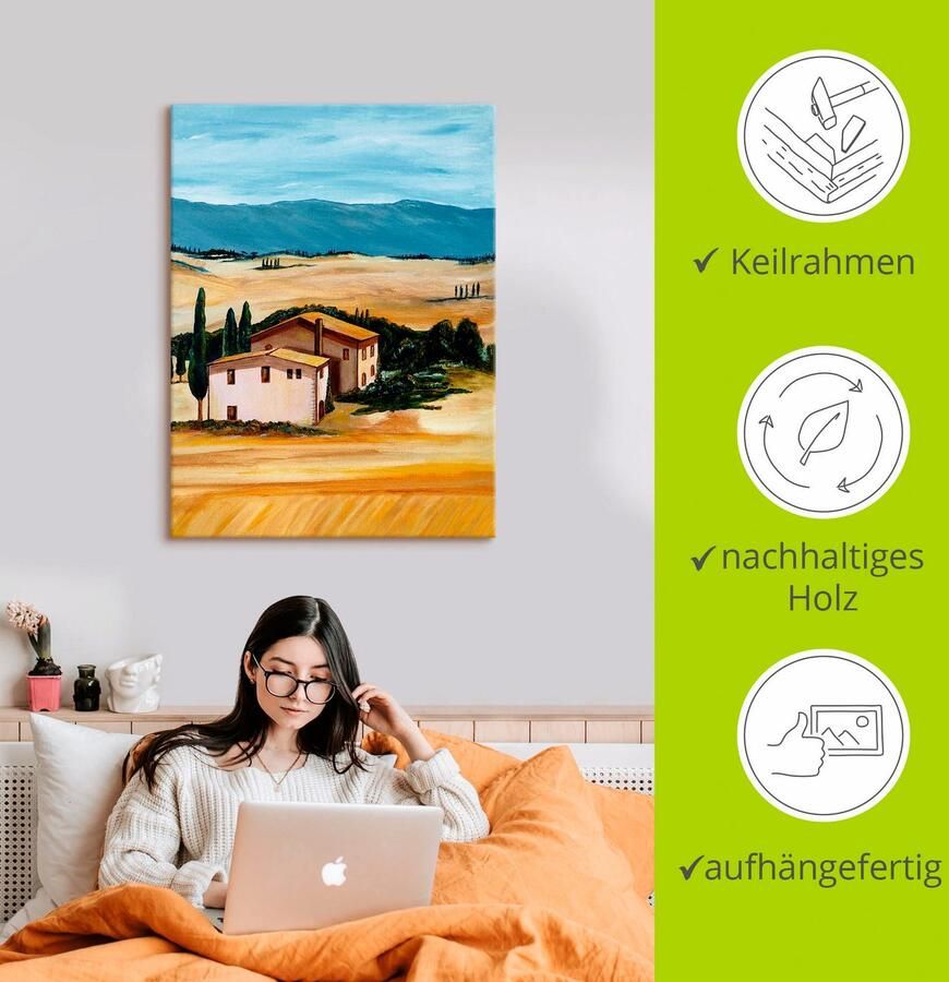 Artland Artprint Zomer in de Toscane als artprint op linnen in verschillende maten - Foto 2