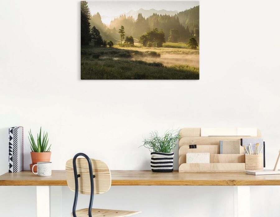 Artland Artprint Zomermorgen in de Alpen als artprint op linnen muursticker in verschillende maten - Foto 5