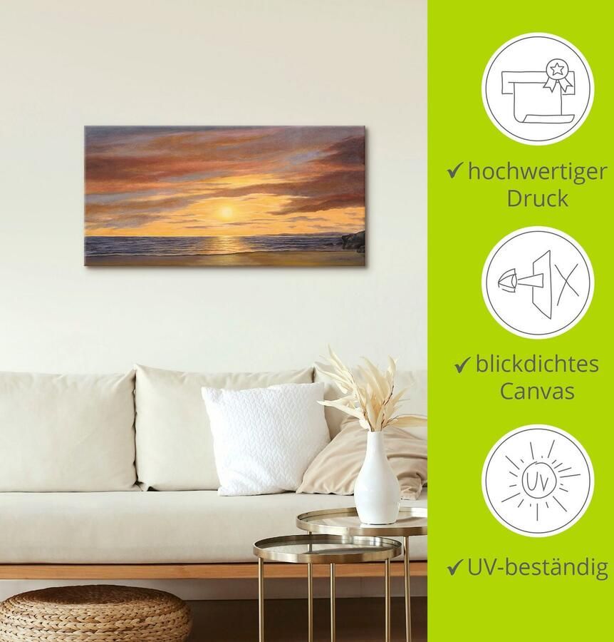 Artland Artprint Zon aan het strand als artprint van aluminium artprint voor buiten artprint op linnen poster muursticker - Foto 4