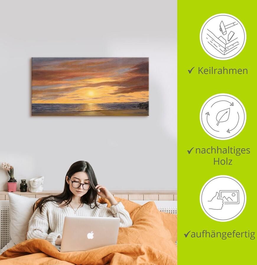 Artland Artprint Zon aan het strand als artprint van aluminium artprint voor buiten artprint op linnen poster muursticker - Foto 3