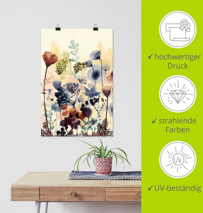 Artland Artprint Zongedroogde bloemen I als artprint van aluminium artprint voor buiten artprint op linnen poster muursticker - Foto 3