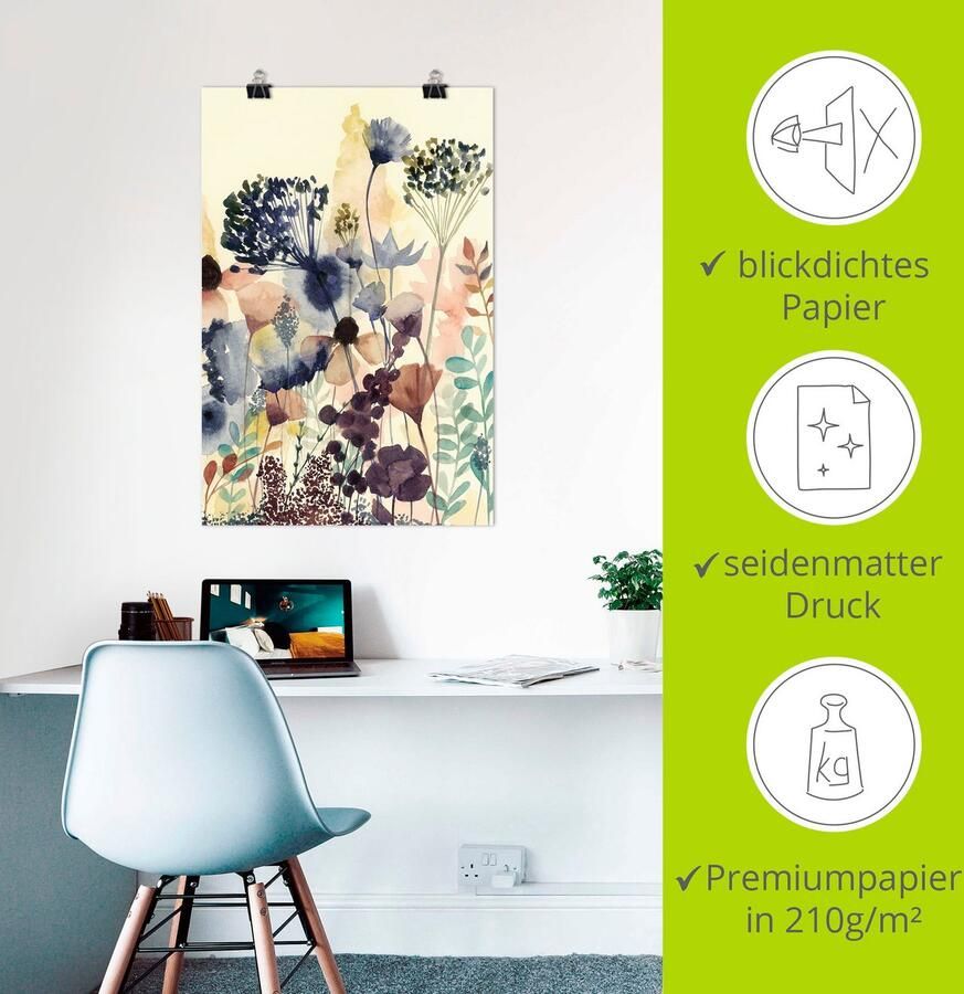 Artland Artprint Zongedroogde bloemen II als artprint op linnen poster in verschillende formaten maten - Foto 2