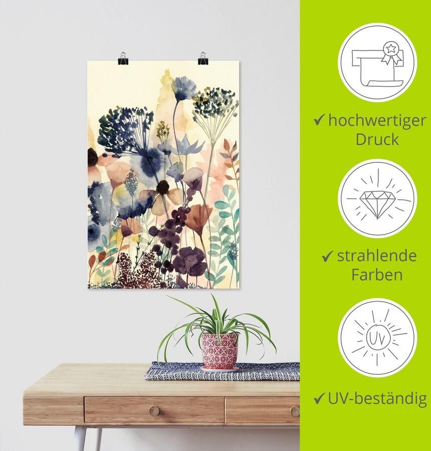 Artland Artprint Zongedroogde bloemen II als artprint op linnen poster in verschillende formaten maten - Foto 3