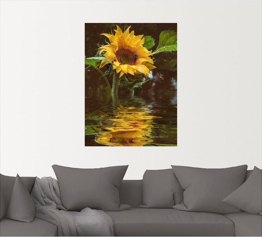 Artland Artprint Zonnebloem als artprint van aluminium artprint voor buiten artprint op linnen poster muursticker - Foto 3