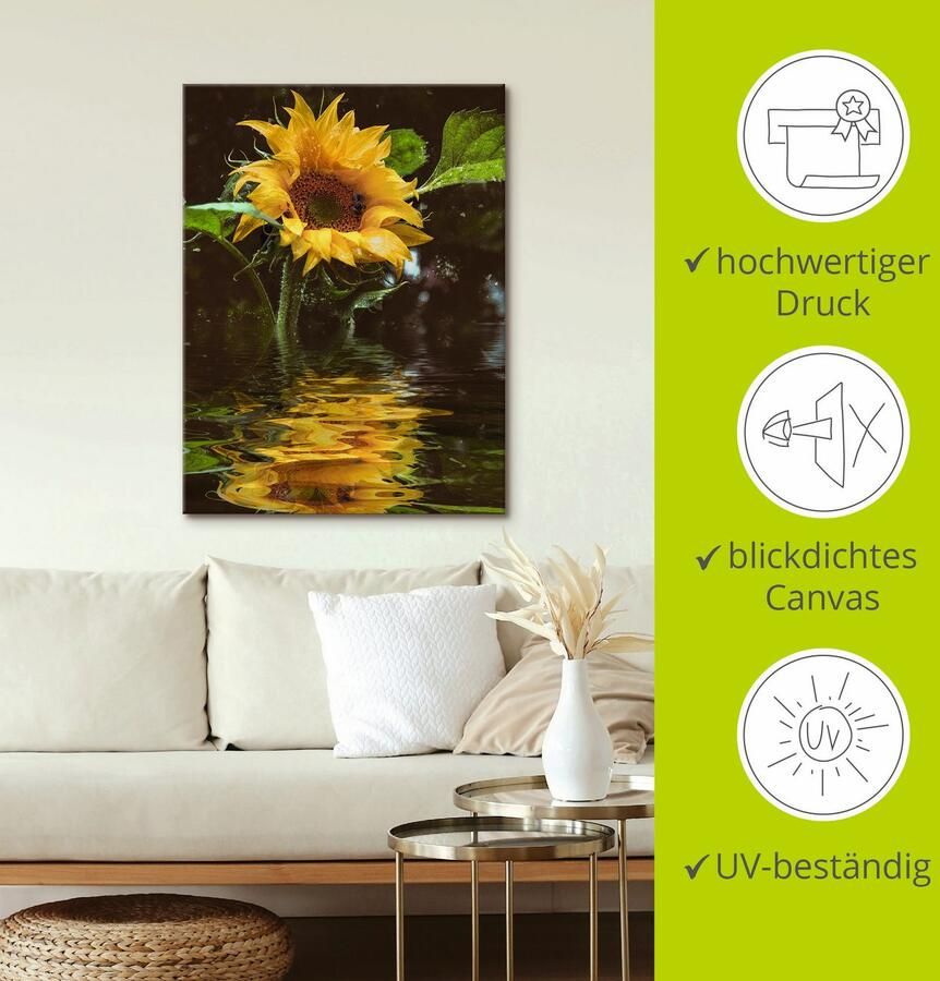 Artland Artprint Zonnebloem als artprint van aluminium artprint voor buiten artprint op linnen poster muursticker - Foto 3