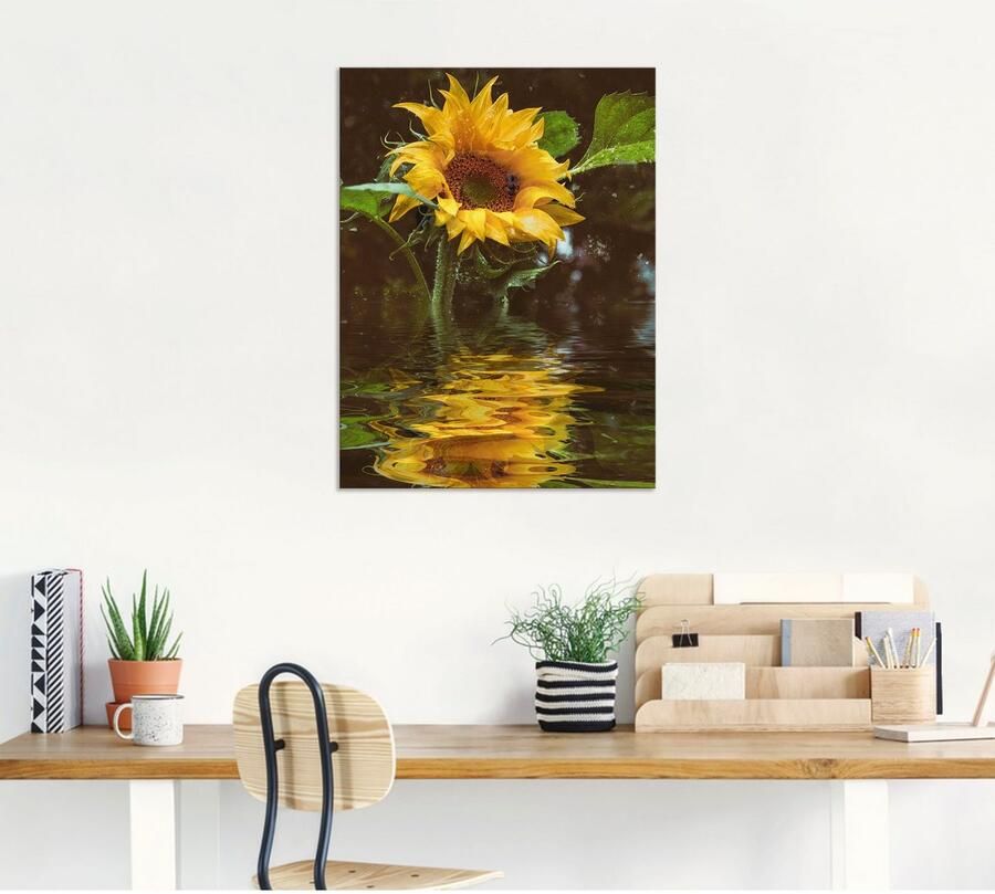 Artland Artprint Zonnebloem als artprint van aluminium artprint voor buiten artprint op linnen poster muursticker - Foto 4