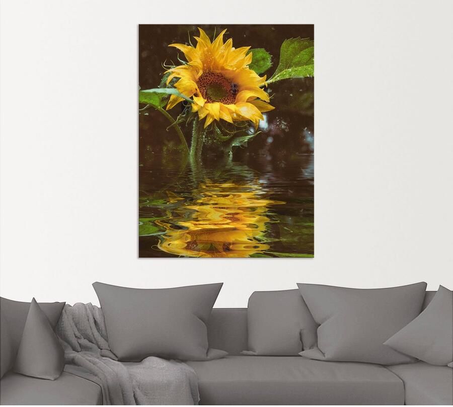 Artland Artprint Zonnebloem als artprint van aluminium artprint voor buiten artprint op linnen poster muursticker - Foto 5