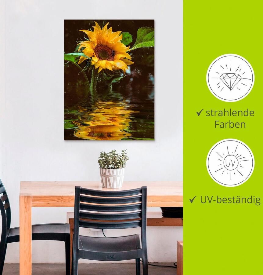 Artland Artprint Zonnebloem als artprint van aluminium artprint voor buiten artprint op linnen poster muursticker - Foto 2
