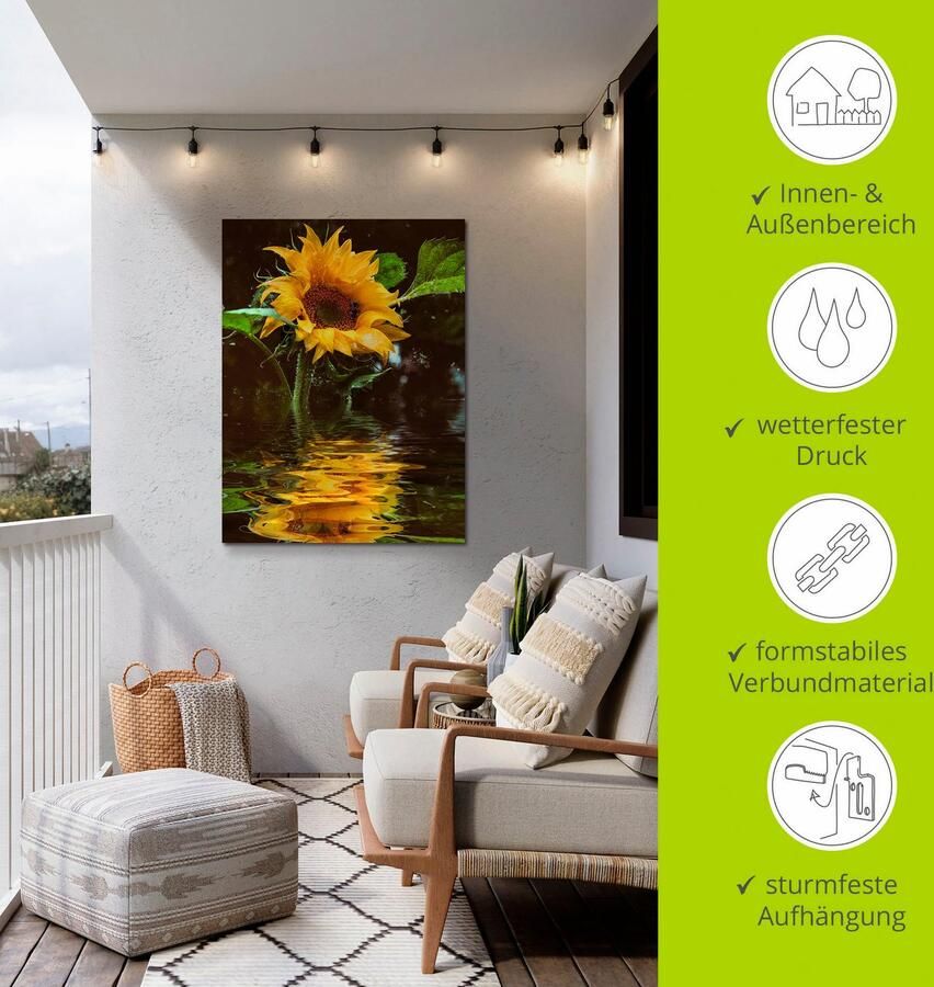 Artland Artprint Zonnebloem als artprint van aluminium artprint voor buiten artprint op linnen poster muursticker - Foto 3