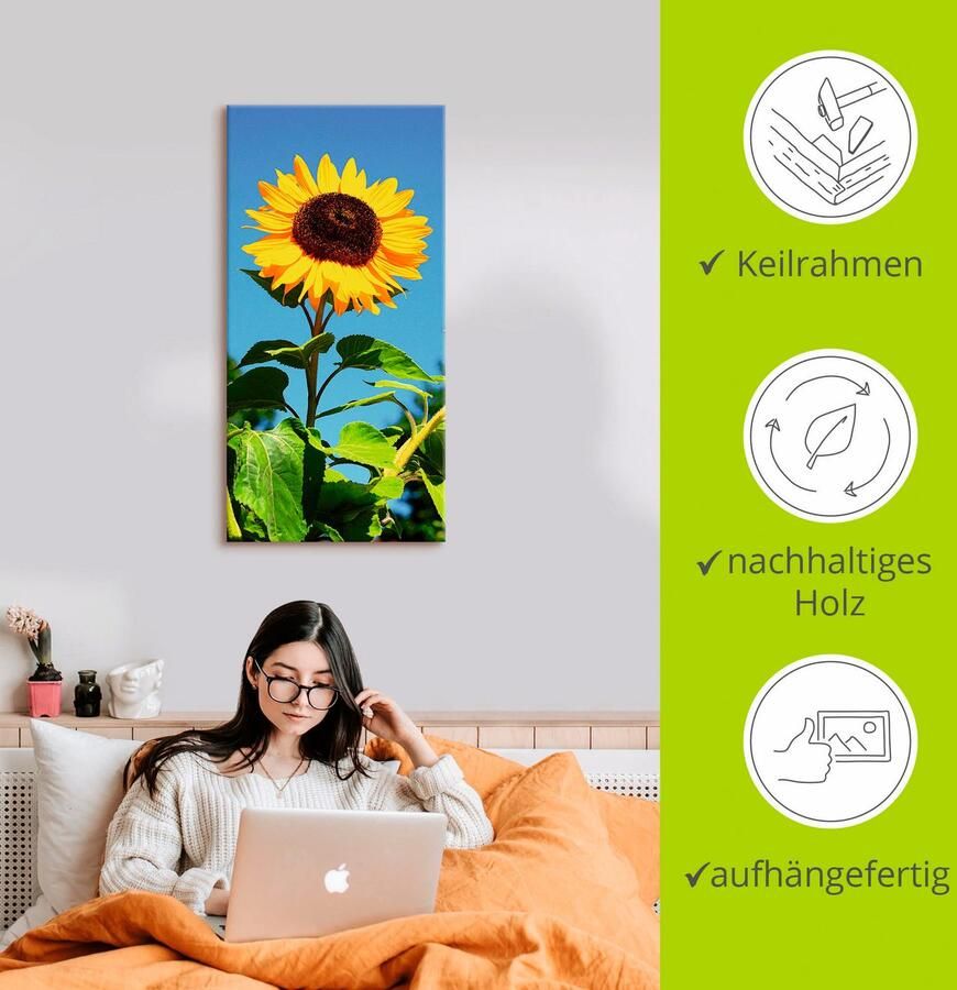 Artland Artprint Zonnebloem als artprint van aluminium artprint voor buiten artprint op linnen poster in verschillende maten. maten - Foto 2