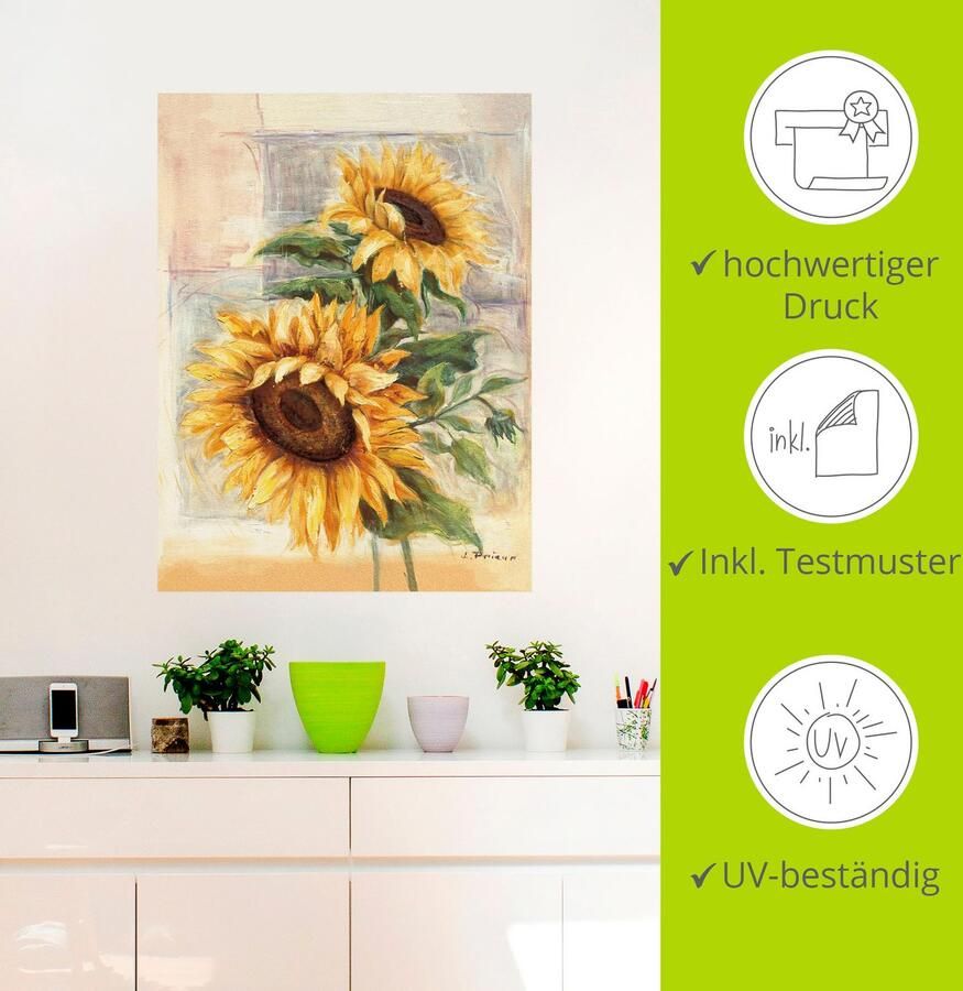 Artland Artprint Zonnebloemen II als artprint van aluminium artprint voor buiten artprint op linnen poster muursticker - Foto 3