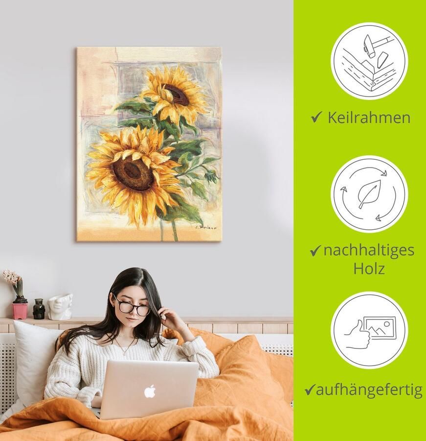 Artland Artprint Zonnebloemen II als artprint van aluminium artprint voor buiten artprint op linnen poster muursticker