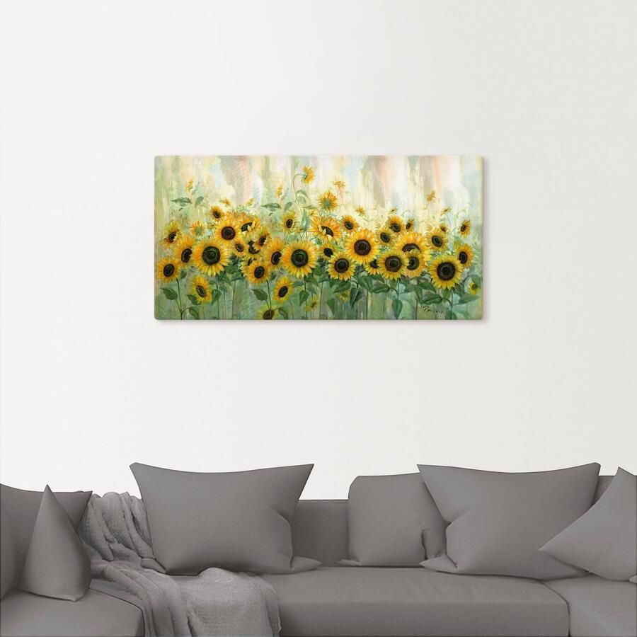 Artland Artprint op linnen Zonnebloemenweide - Foto 2