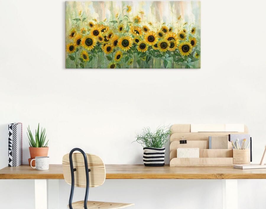 Artland Artprint op linnen Zonnebloemenweide - Foto 6