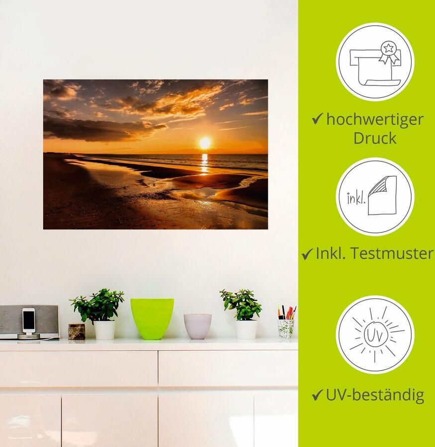 Artland Artprint Zonsondergang aan de Middellandse Zee als artprint op linnen poster muursticker in verschillende maten - Foto 2