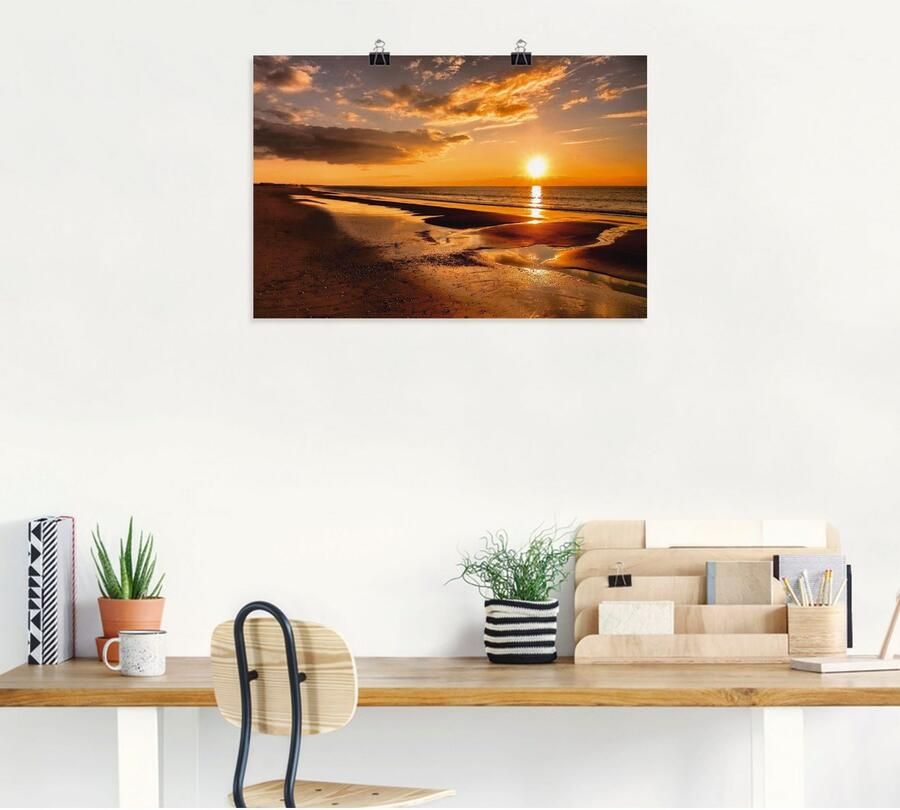 Artland Artprint Zonsondergang aan de Middellandse Zee als artprint op linnen poster muursticker in verschillende maten - Foto 4