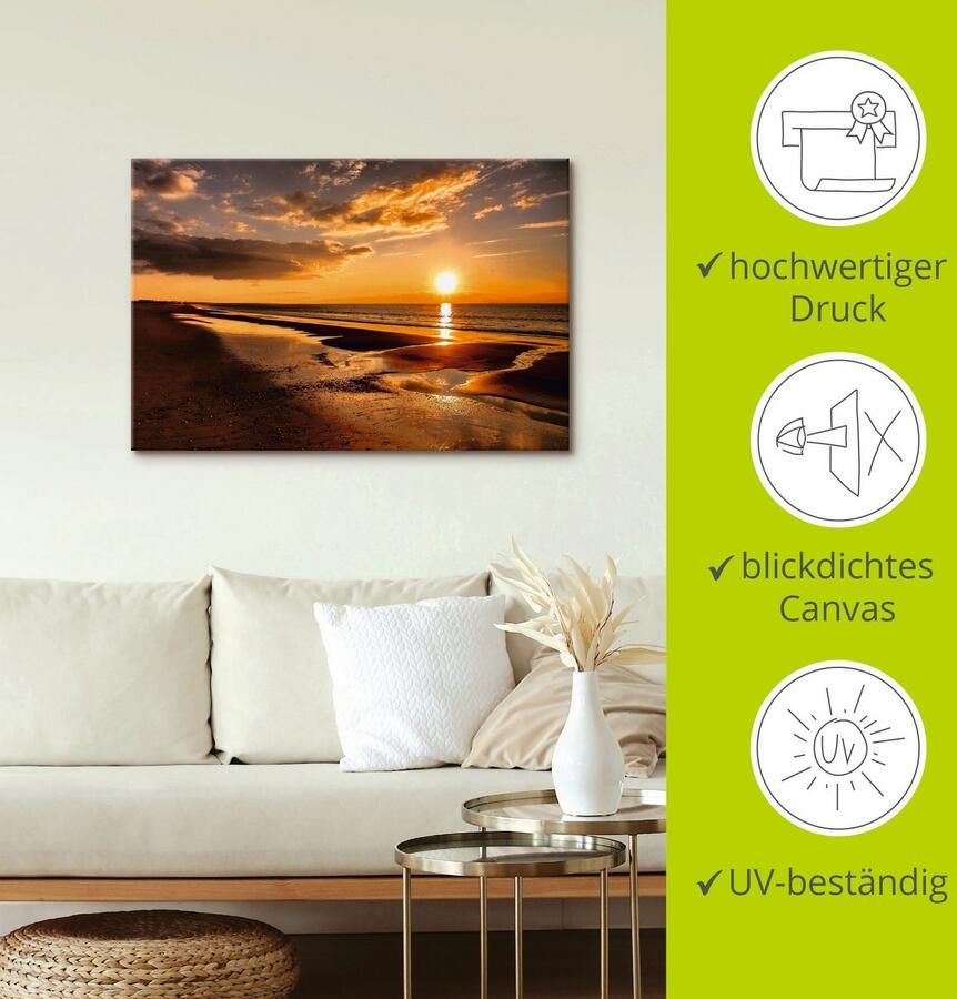 Artland Artprint Zonsondergang aan de Middellandse Zee als artprint op linnen poster muursticker in verschillende maten - Foto 2