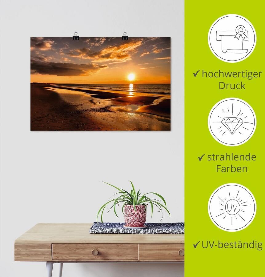 Artland Artprint Zonsondergang aan de Middellandse Zee als artprint op linnen poster muursticker in verschillende maten - Foto 3