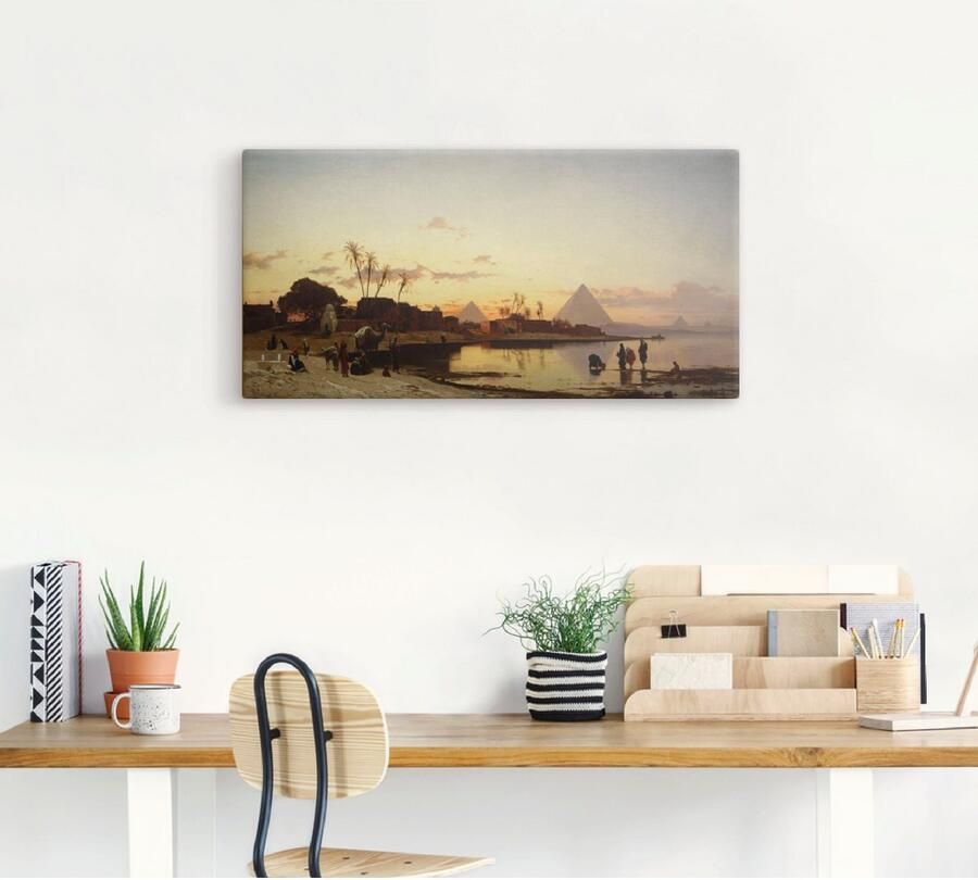 Artland Artprint Zonsondergang aan de Nijl Caïro. als artprint op linnen poster in verschillende formaten maten - Foto 4