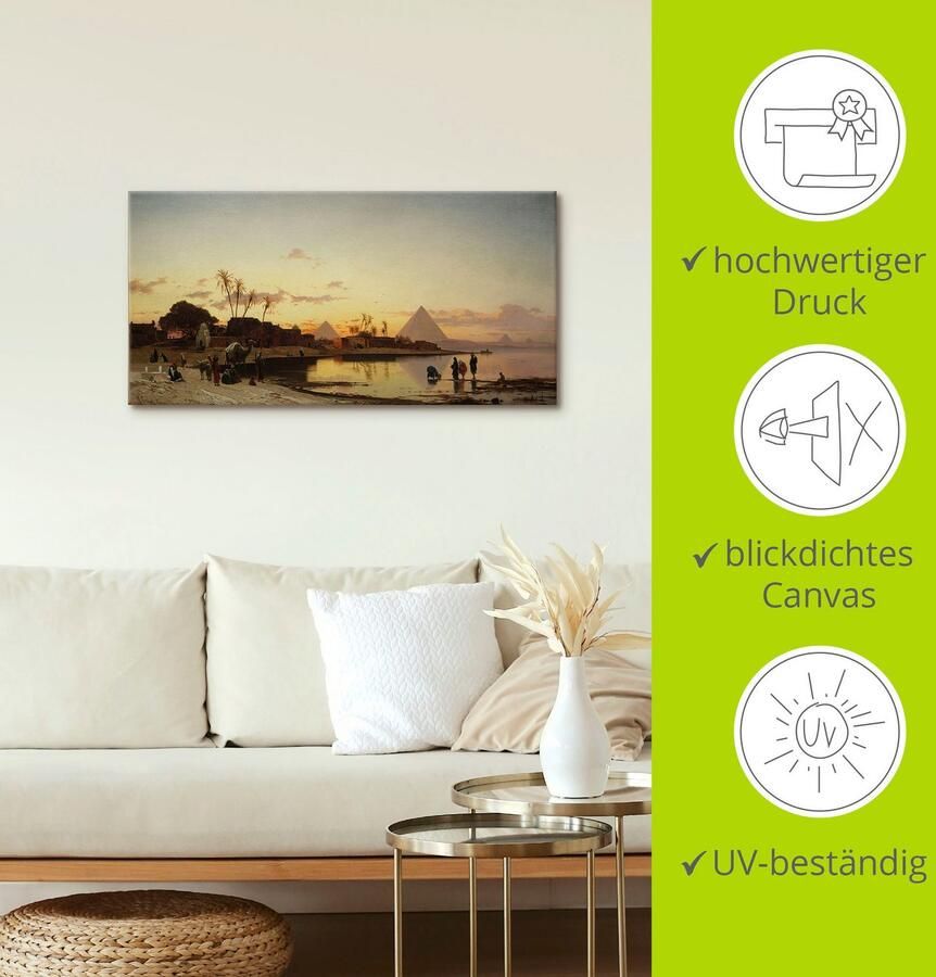 Artland Artprint Zonsondergang aan de Nijl Caïro. als artprint op linnen poster in verschillende formaten maten - Foto 3