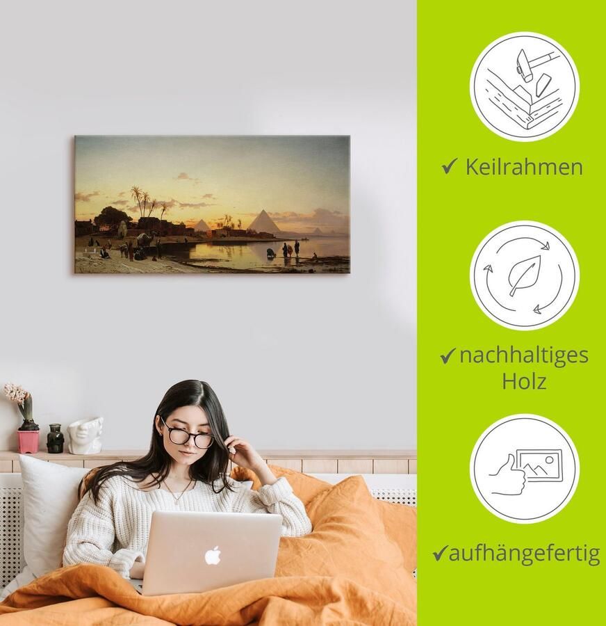 Artland Artprint Zonsondergang aan de Nijl Caïro. als artprint op linnen poster in verschillende formaten maten - Foto 2