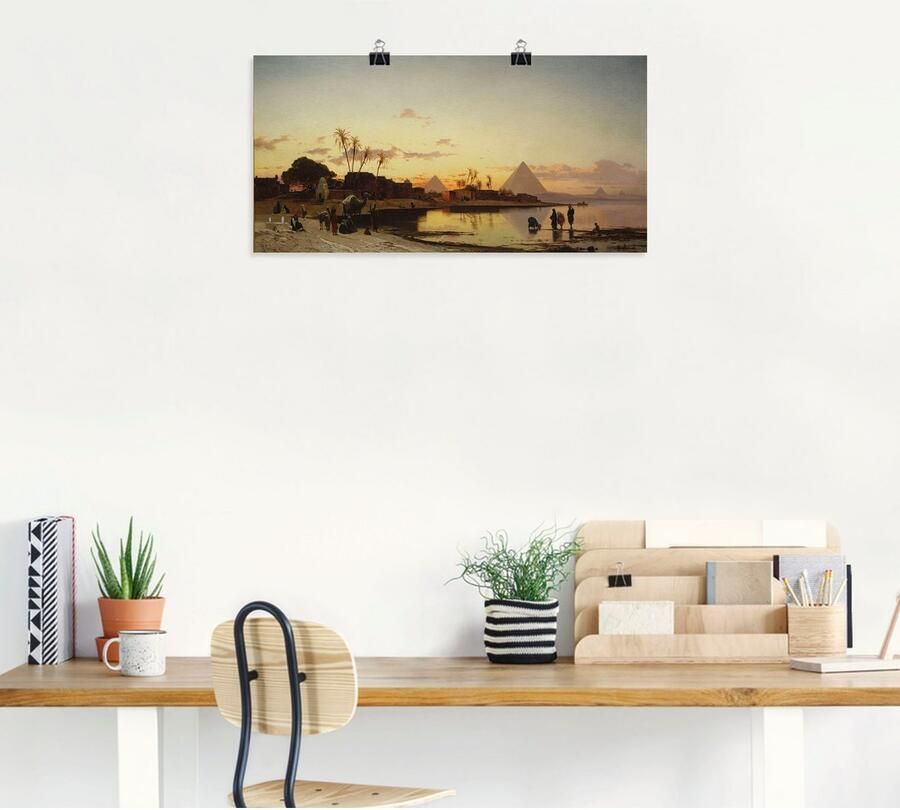 Artland Artprint Zonsondergang aan de Nijl Caïro. als artprint op linnen poster in verschillende formaten maten - Foto 4