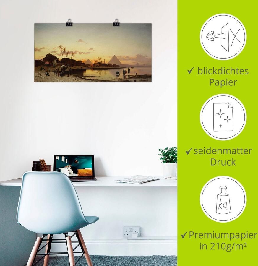 Artland Artprint Zonsondergang aan de Nijl Caïro. als artprint op linnen poster in verschillende formaten maten - Foto 2