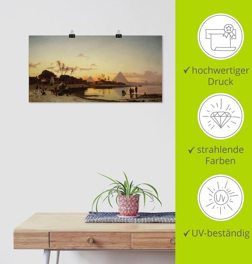 Artland Artprint Zonsondergang aan de Nijl Caïro. als artprint op linnen poster in verschillende formaten maten - Foto 3