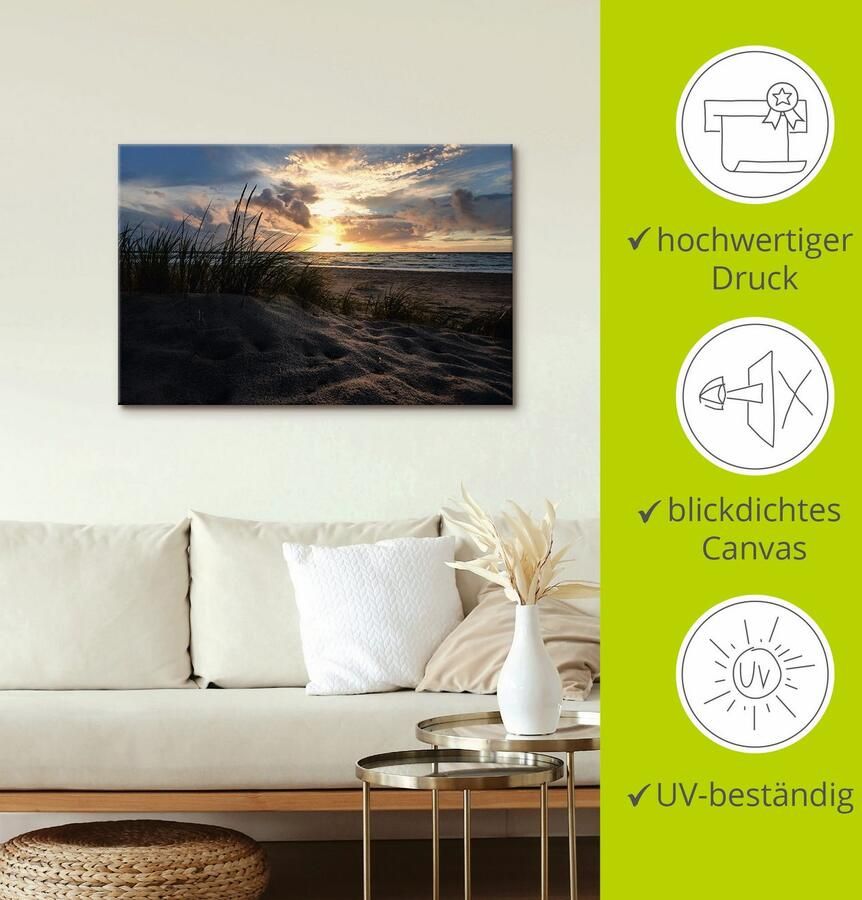 Artland Artprint Zonsondergang aan de Oostzee als artprint op linnen in verschillende maten - Foto 2