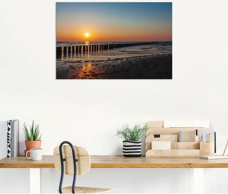 Artland Artprint Zonsondergang aan de Oostzee eiland Poel als artprint van aluminium artprint voor buiten poster in diverse formaten - Foto 6