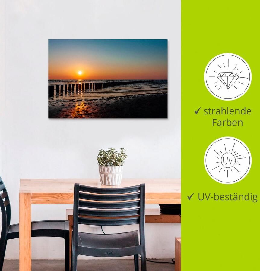Artland Artprint Zonsondergang aan de Oostzee eiland Poel als artprint van aluminium artprint voor buiten poster in diverse formaten - Foto 3