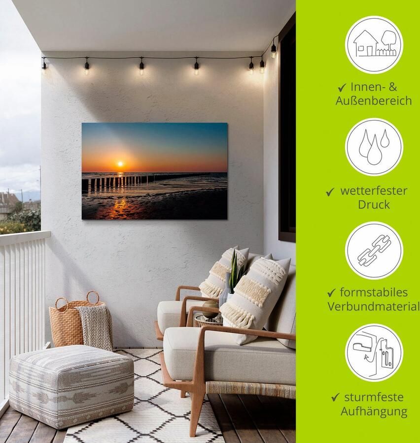 Artland Artprint Zonsondergang aan de Oostzee eiland Poel als artprint van aluminium artprint voor buiten poster in diverse formaten - Foto 5