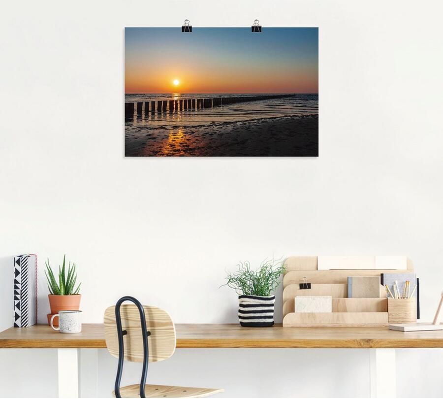 Artland Artprint Zonsondergang aan de Oostzee eiland Poel als artprint van aluminium artprint voor buiten poster in diverse formaten - Foto 4
