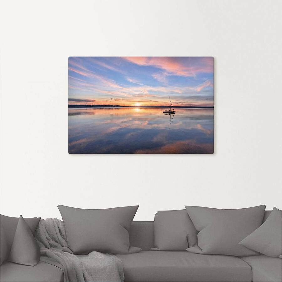 Artland Artprint Zonsondergang aan het Starnberger meer II als artprint van aluminium artprint op linnen muursticker of poster in verschillende maten - Foto 2