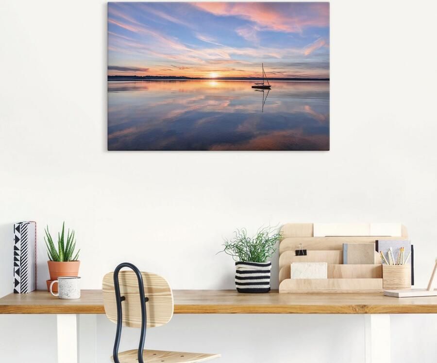 Artland Artprint op linnen Zonsondergang aan het Starnberger meer II - Foto 5