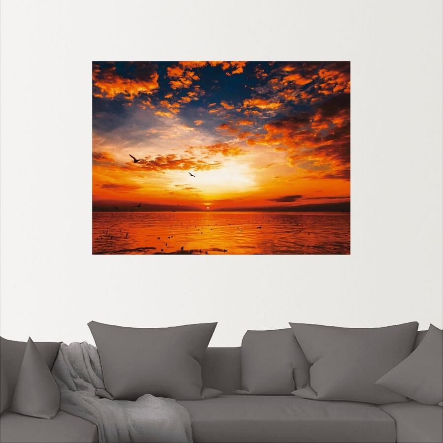 Artland Artprint Zonsondergang aan het strand als artprint op linnen poster muursticker in verschillende maten - Foto 4