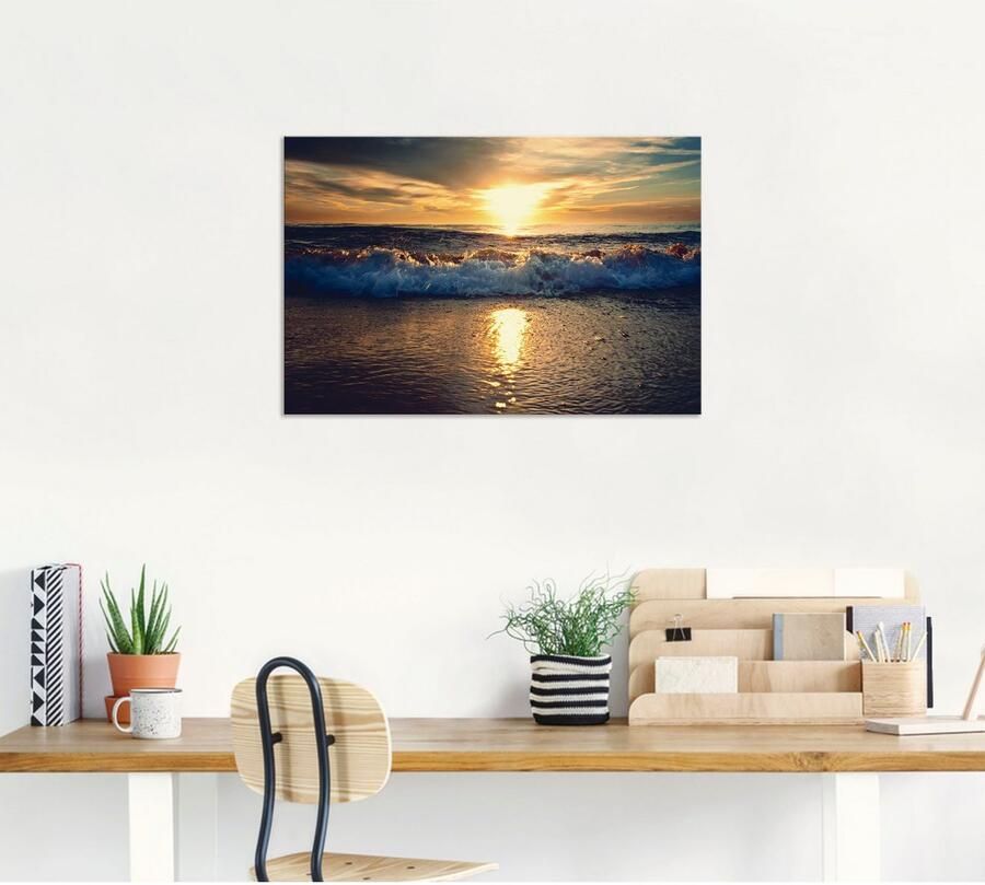 Artland Artprint Zonsondergang aan zee als artprint van aluminium artprint voor buiten artprint op linnen in verschillende maten - Foto 4