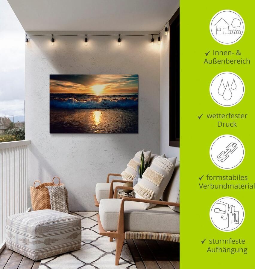 Artland Artprint Zonsondergang aan zee als artprint van aluminium artprint voor buiten artprint op linnen in verschillende maten - Foto 3