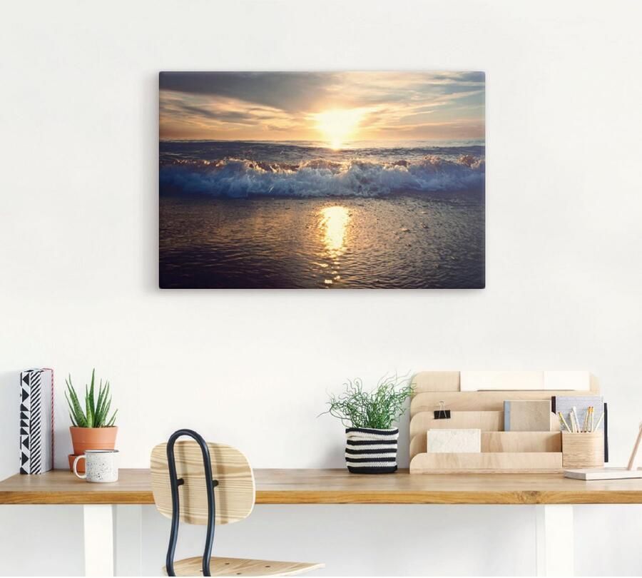 Artland Artprint Zonsondergang aan zee als artprint van aluminium artprint voor buiten artprint op linnen in verschillende maten - Foto 3