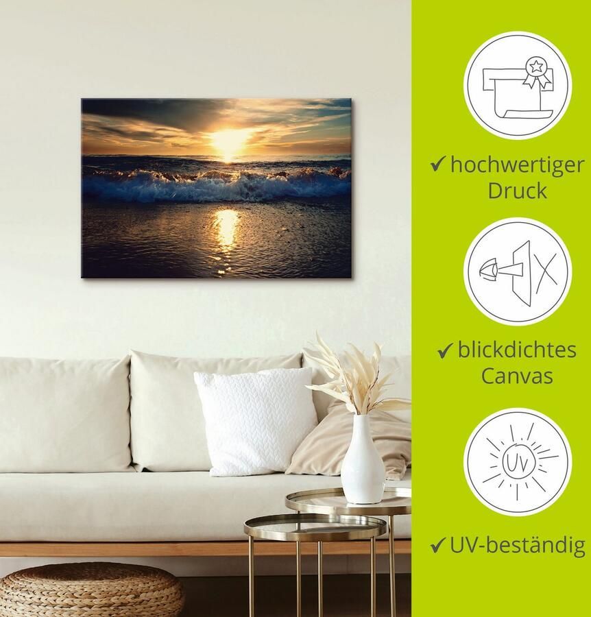 Artland Artprint Zonsondergang aan zee als artprint van aluminium artprint voor buiten artprint op linnen in verschillende maten - Foto 2