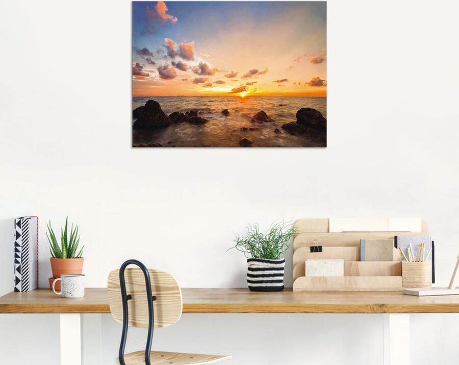 Artland Artprint Zonsondergang als artprint van aluminium artprint voor buiten artprint op linnen poster in verschillende maten. maten - Foto 6