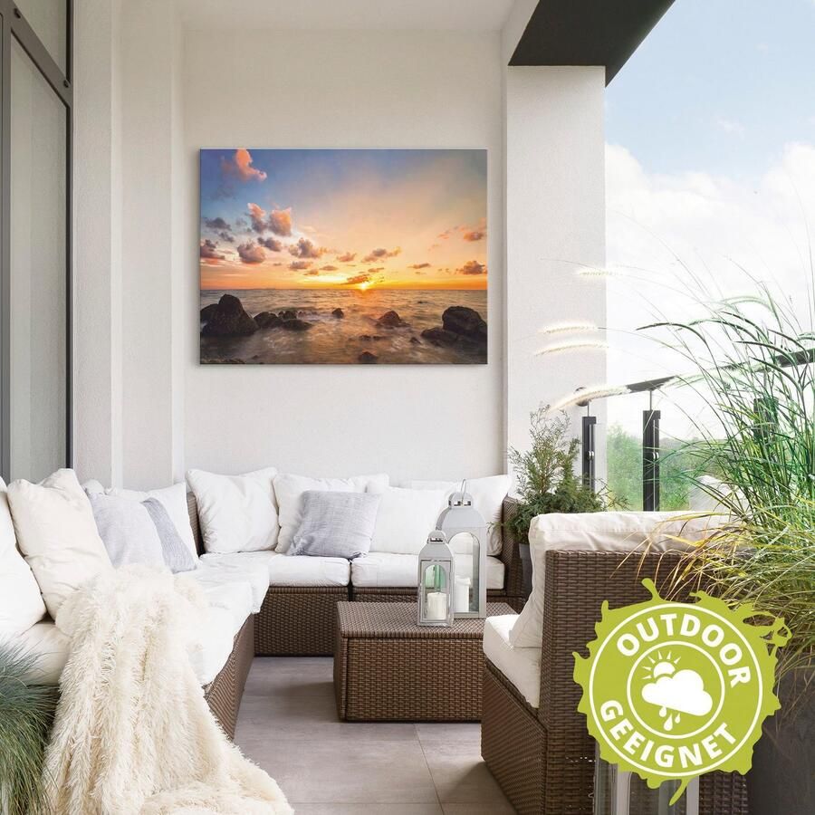 Artland Artprint Zonsondergang als artprint van aluminium artprint voor buiten artprint op linnen poster in verschillende maten. maten