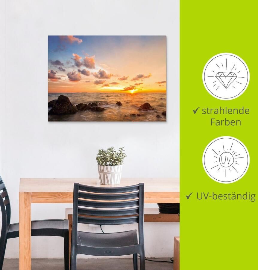 Artland Artprint Zonsondergang als artprint van aluminium artprint voor buiten artprint op linnen poster in verschillende maten. maten - Foto 3