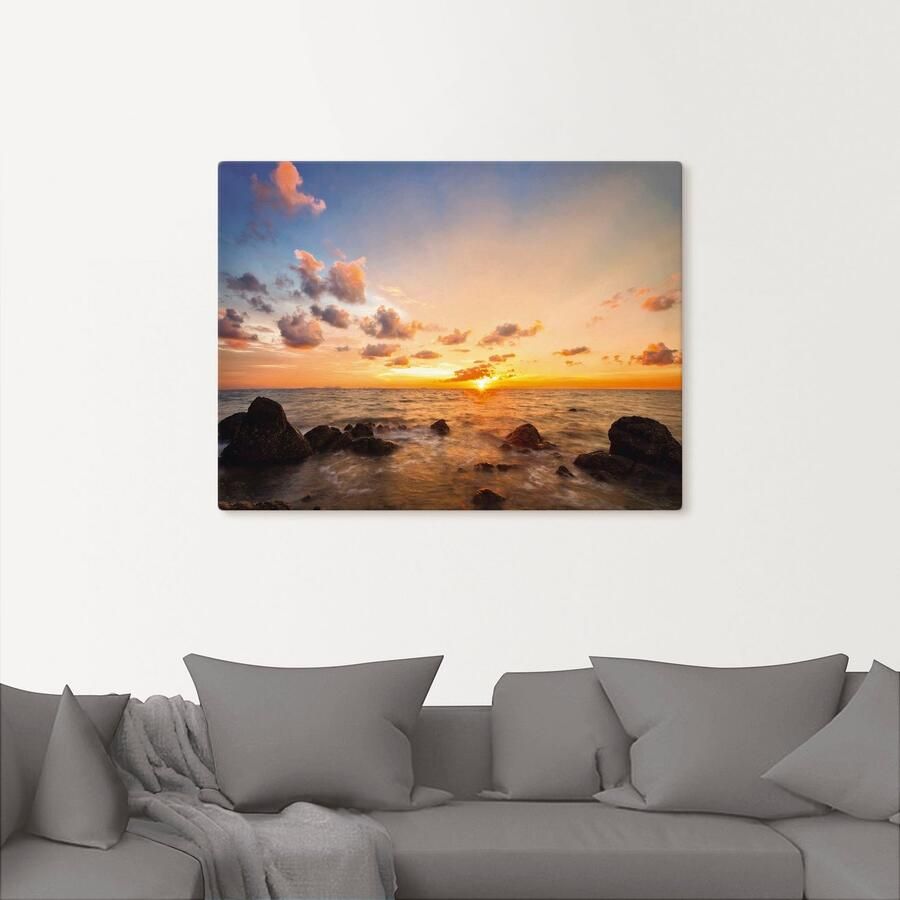 Artland Artprint Zonsondergang als artprint van aluminium artprint voor buiten artprint op linnen poster in verschillende maten. maten