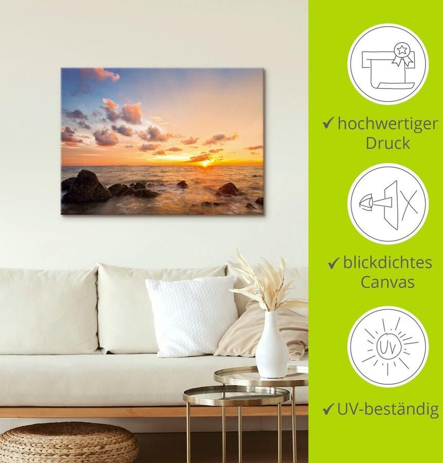 Artland Artprint Zonsondergang als artprint van aluminium artprint voor buiten artprint op linnen poster in verschillende maten. maten - Foto 3