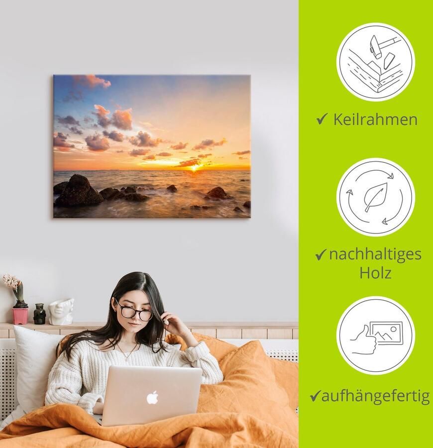 Artland Artprint Zonsondergang als artprint van aluminium artprint voor buiten artprint op linnen poster in verschillende maten. maten - Foto 2