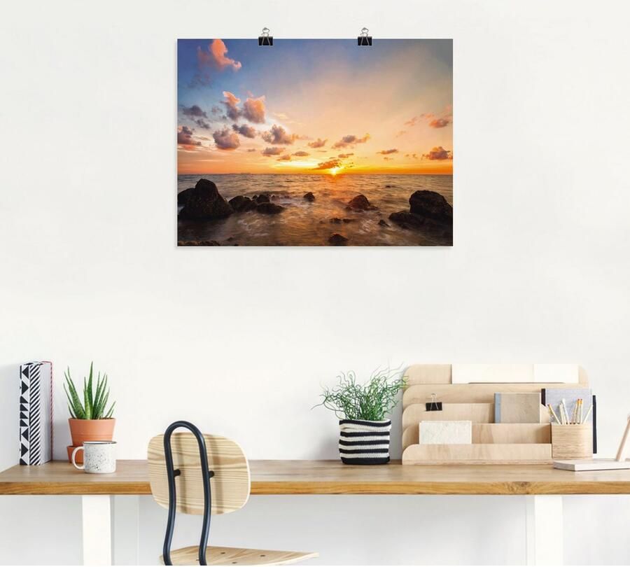 Artland Artprint Zonsondergang als artprint van aluminium artprint voor buiten artprint op linnen poster in verschillende maten. maten - Foto 4
